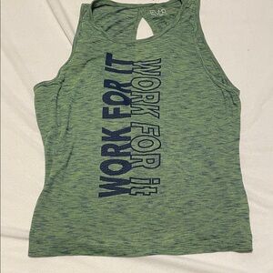 Green Sleeveless work out Top size M